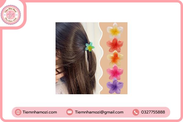 kẹp tóc hoa sứ cute