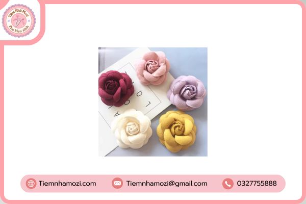 kẹp tóc hoa vải handmade cute