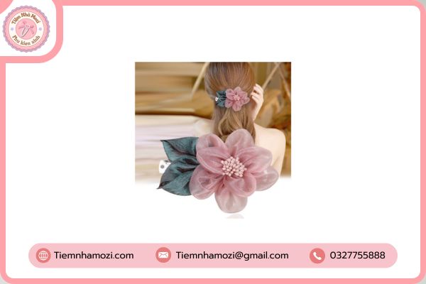 kẹp tóc hoa vải hanmade đáng yêu