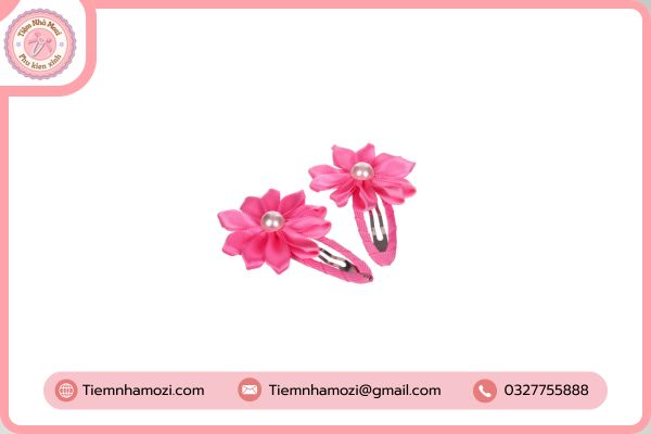 kẹp tóc hoa vải handmade đáng yêu