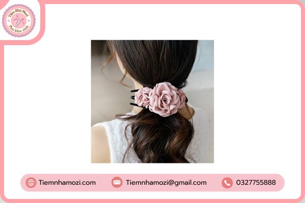 kẹp tóc hoa vải handmade đẹp