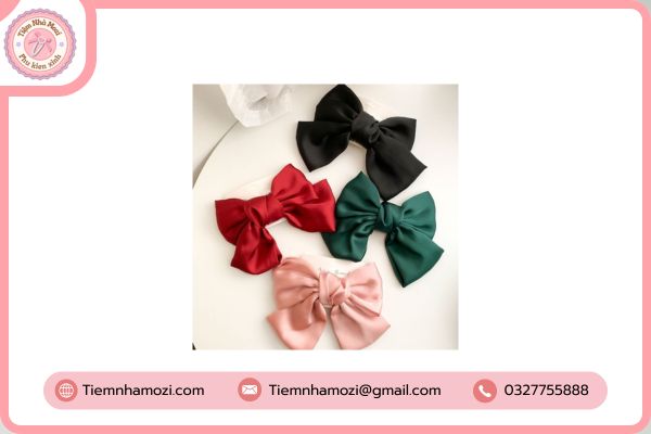 kẹp tóc phong cách nhật bản hình nơ