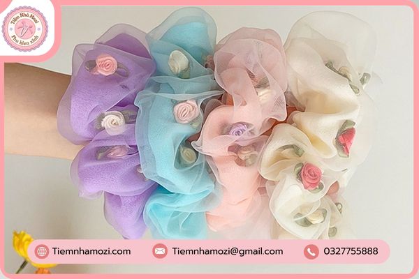dây buộc tóc scrunchies cute